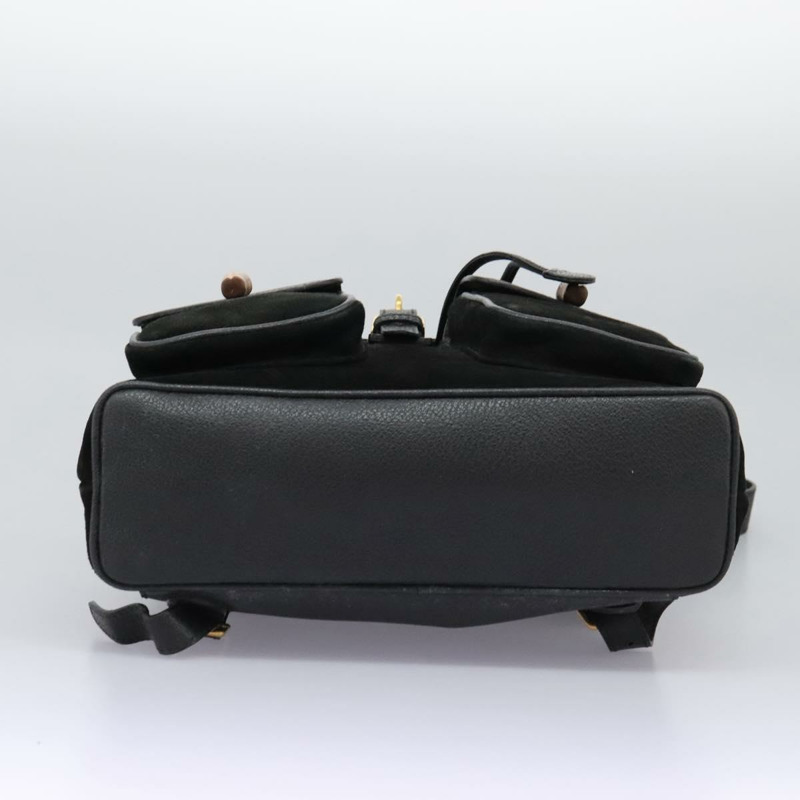 【日本直送】GUCCI 竹子背包 絨面革 黑金色 003 58 0016 正品 nb144-4