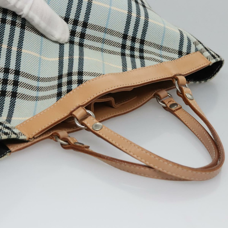 【日本直送】BURBERRY Nova Check Blue Label 手提包 帆布 藍色 正品 EC489-6