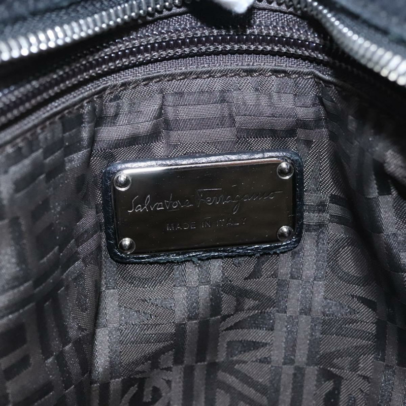 【日本直送】Salvatore Ferragamo Gancini 手袋 皮革 黑銀 正品 BD817-19