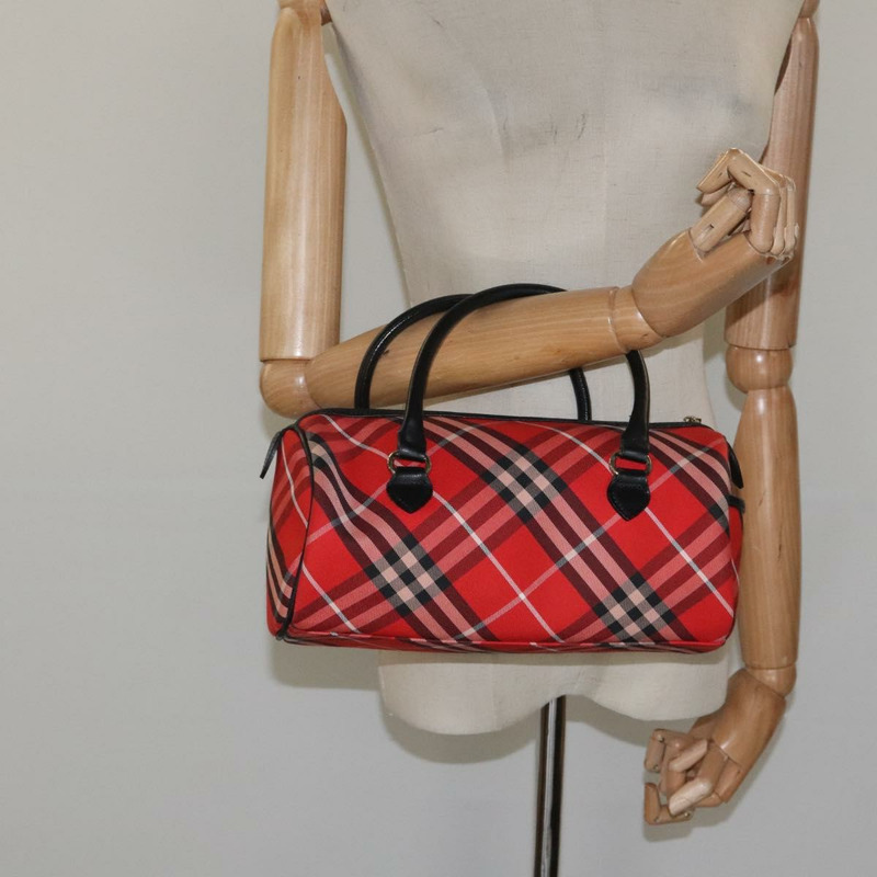 【日本直送】BURBERRY Nova 格紋藍標手提包尼龍皮革紅黑金正品 EC765-19