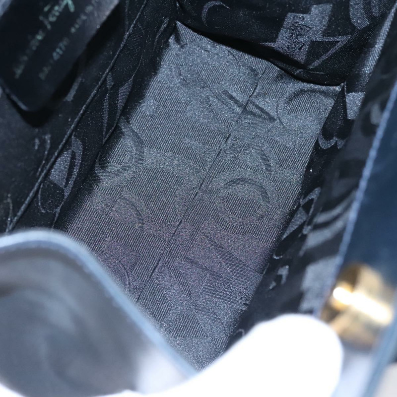【日本直送】Salvatore Ferragamo Vala 手提包 皮革 2 款 海軍藍 金色 正品 BA817-10