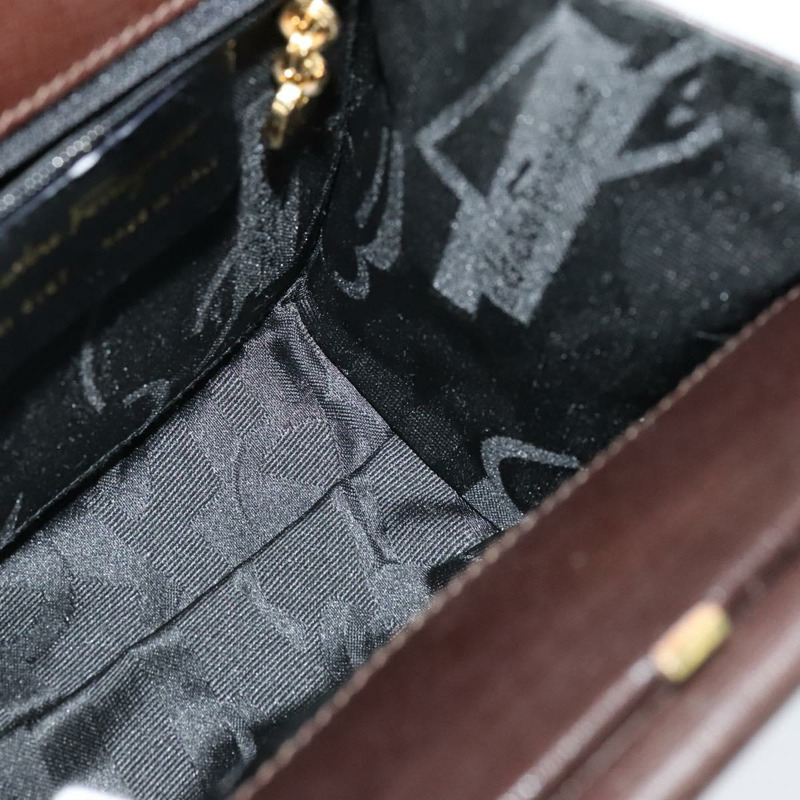 【日本直送】Salvatore Ferragamo 手提包 皮革 2 款 棕金色 正品 BD1172-16