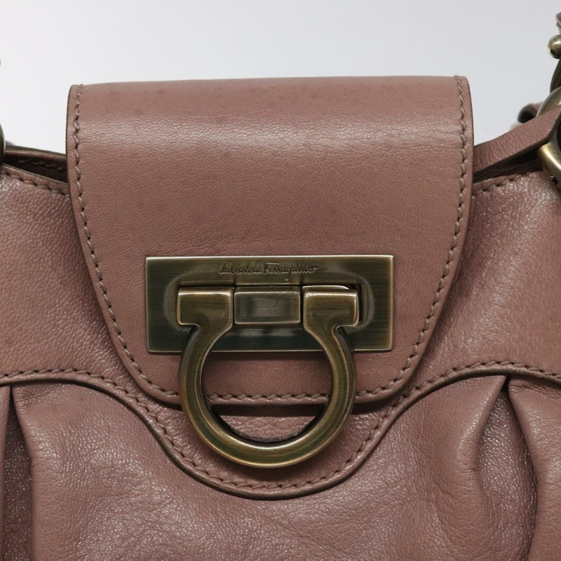 【日本直送】Salvatore Ferragamo Gancini 手提包 真皮粉紅 正品 KD544-16