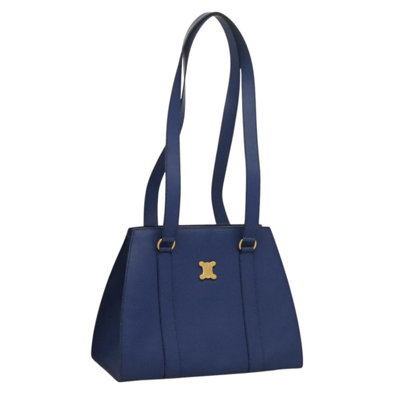 【日本直送】CELINE 肩背包 皮革 藍色 金色 正品 KD413-0