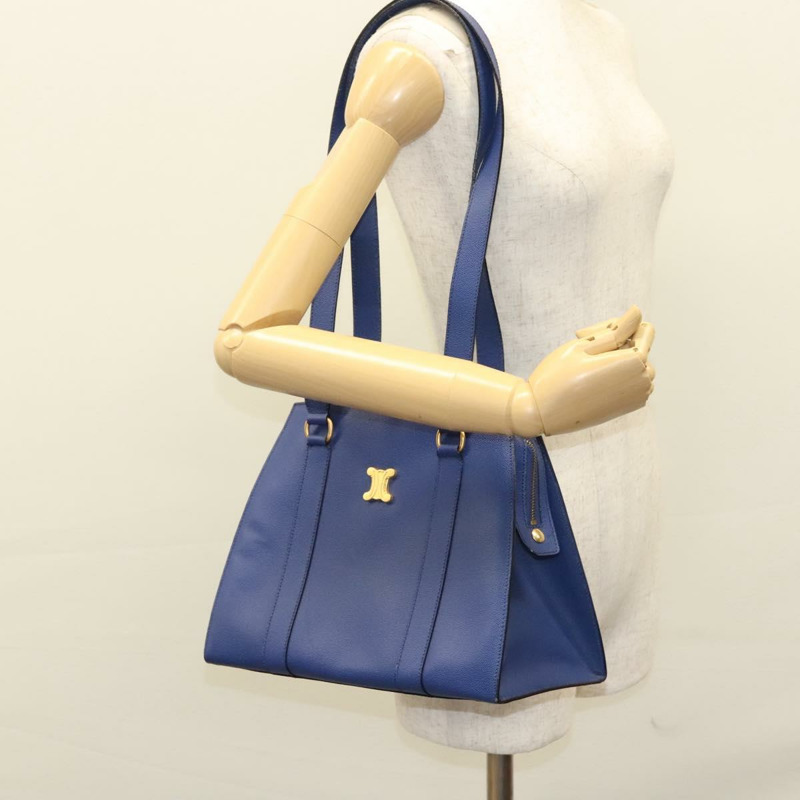 【日本直送】CELINE 肩背包 皮革 藍色 金色 正品 KD413-25