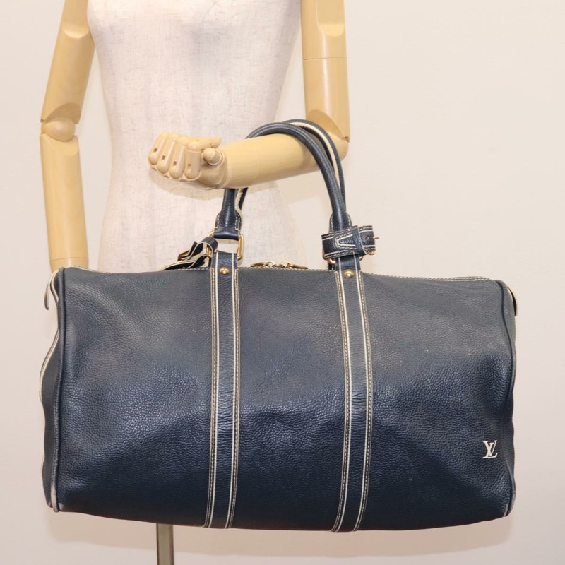 【日本直送】路易威登 Tobaco Keepall 50 波士頓包皮革海軍藍 M95136 LV 正品 117173-23
