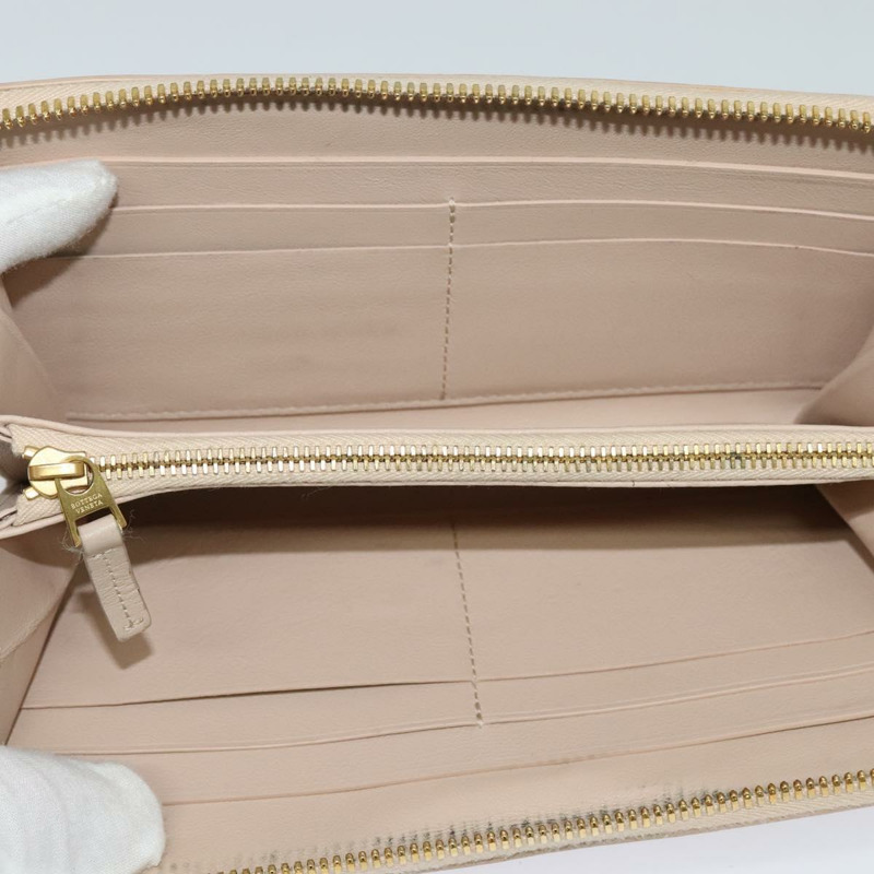 【日本直送】BOTTEGA VENETA INTRECCIATO 皮夾皮革粉紅米色正品 117268-8