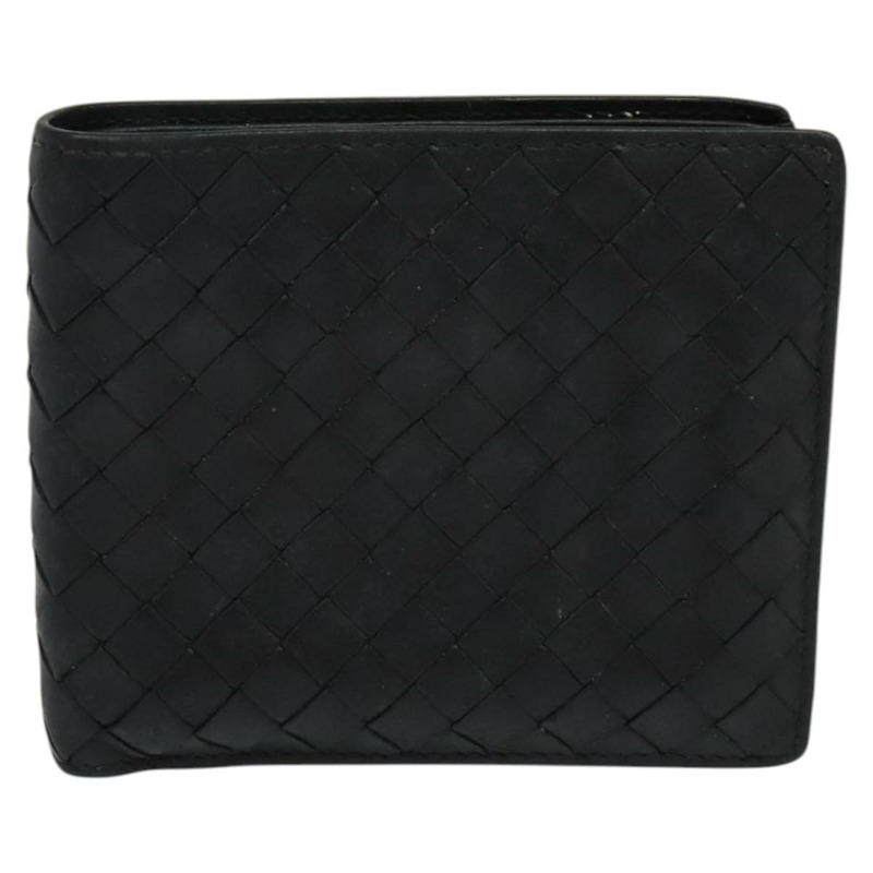 【日本直送】BOTTEGA VENETA INTRECCIATO 雙折皮夾皮革黑色正品 117281-1