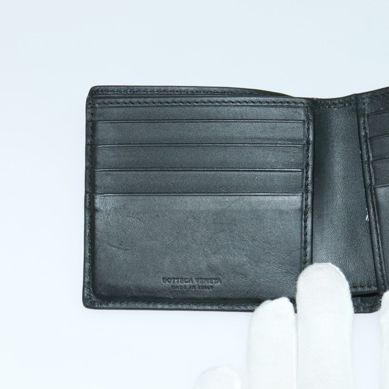 【日本直送】BOTTEGA VENETA INTRECCIATO 雙折皮夾皮革黑色正品 117281-17