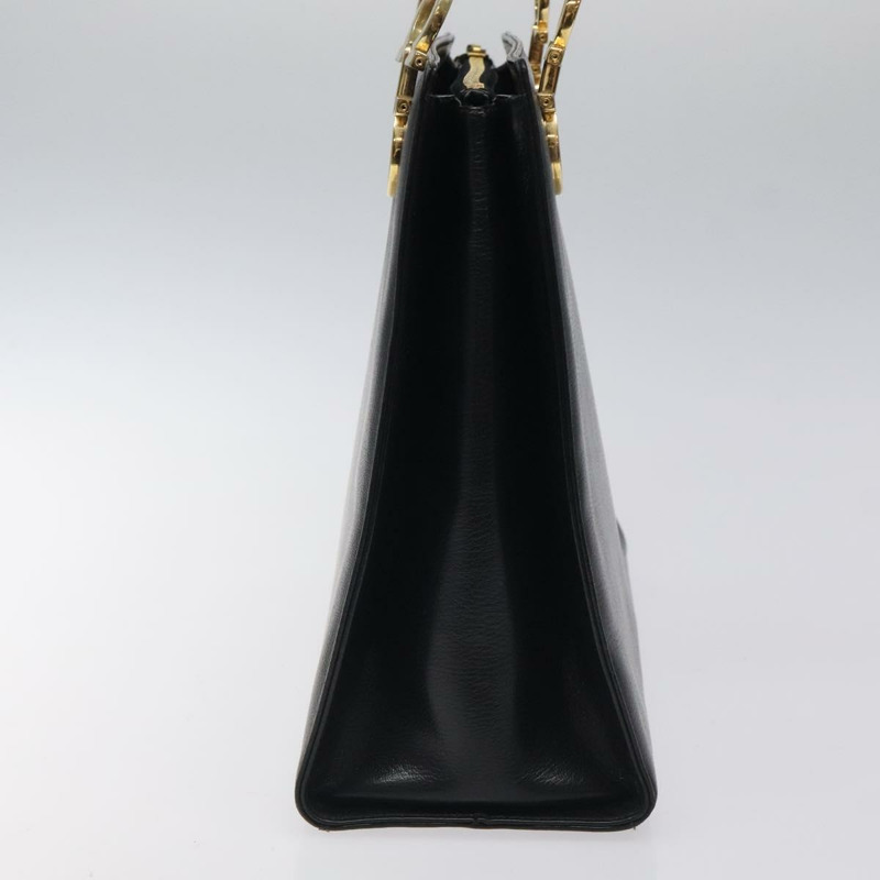 【日本直送】Salvatore Ferragamo Gancini 肩背包 皮革 黑金色 正品 117541-2