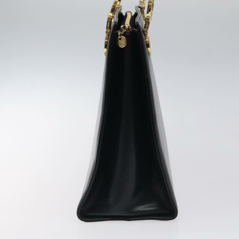 【日本直送】Salvatore Ferragamo Gancini 肩背包 皮革 黑金色 正品 117541-3
