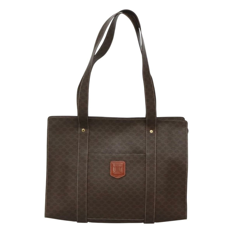 【日本直送】CELINE Macadam 帆布托特包 PVC 皮革棕金色正品 117440-12