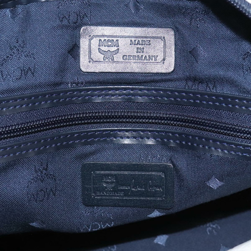 【日本直送】MCM Logo 圖案 Vicetos 波士頓包 PVC 皮革 2 向 白金色 正品 117855-18