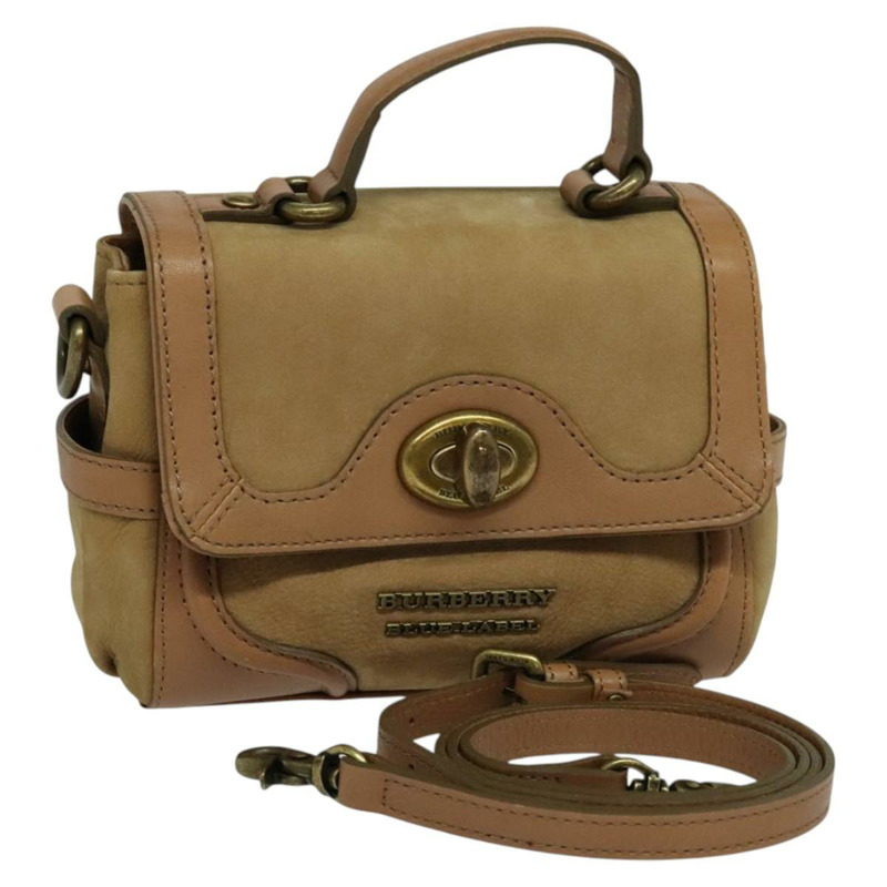 【日本直送】BURBERRY 藍標手提包 絨面革 2 款 米色 正品 116361-0