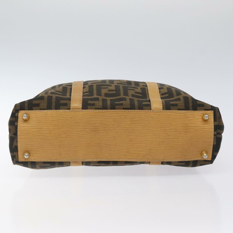 【日本直送】FENDI Zucca帆布手提包 黑色 棕色 金色 正品 ar13475-4