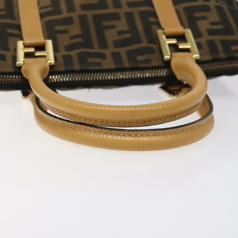 【日本直送】FENDI Zucca帆布手提包 黑色 棕色 金色 正品 ar13475-6