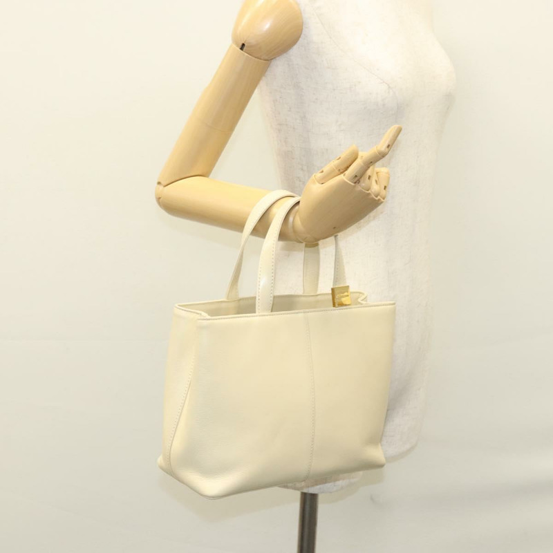 【日本直送】BURBERRY 手提包 皮革 米色 金色 正品 BA1065-24