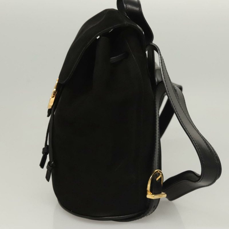 【日本直送】Salvatore Ferragamo Gancini 背包 絨面革 黑金 正品 119454-2