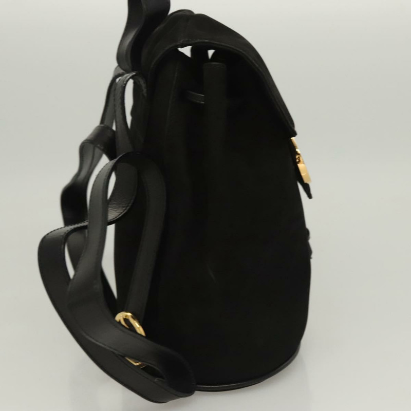 【日本直送】Salvatore Ferragamo Gancini 背包 絨面革 黑金 正品 119454-3