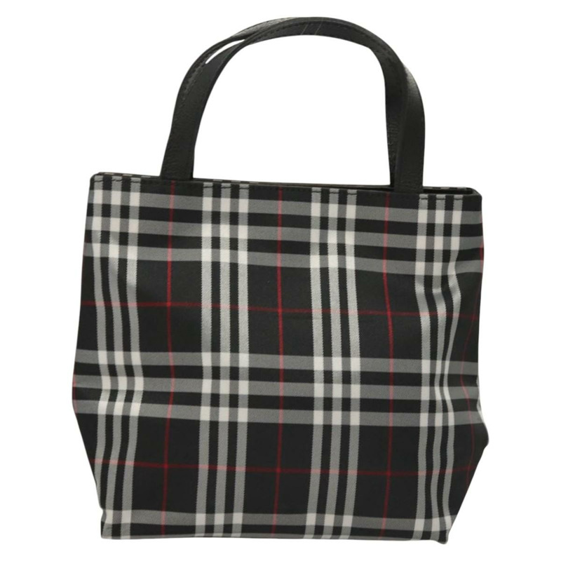【日本直送】BURBERRY Nova 格紋手提包 尼龍 黑色 正品 ac3761-1