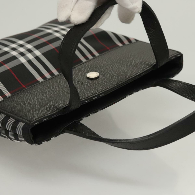 【日本直送】BURBERRY Nova 格紋手提包 尼龍 黑色 正品 ac3761-5