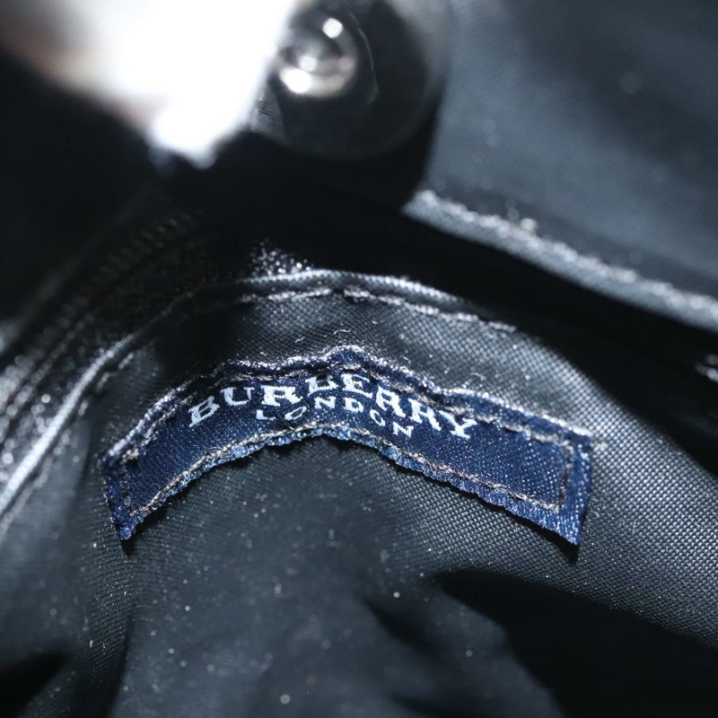 【日本直送】BURBERRY Nova 格紋手提包 尼龍 黑色 正品 ac3761-9