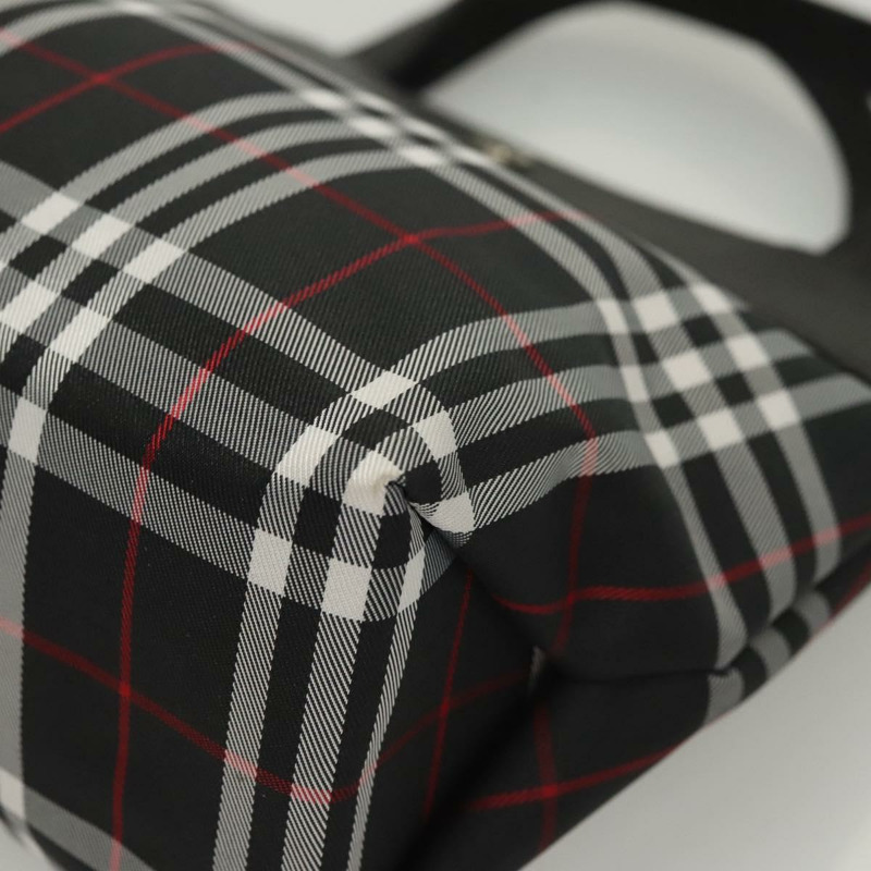 【日本直送】BURBERRY Nova 格紋手提包 尼龍 黑色 正品 ac3761-13