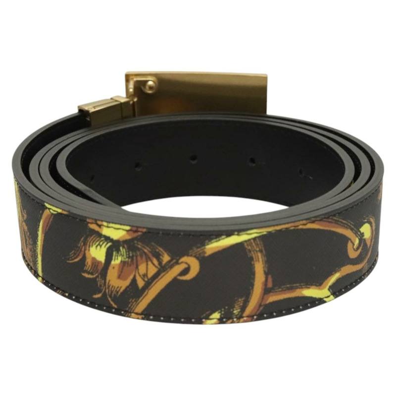 【日本直送】VERSACE 皮帶 皮革 49.2 英吋 黑色 正品 ac3759-2