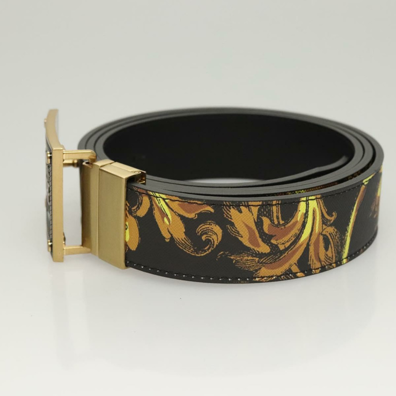 【日本直送】VERSACE 皮帶 皮革 49.2 英吋 黑色 正品 ac3759-3