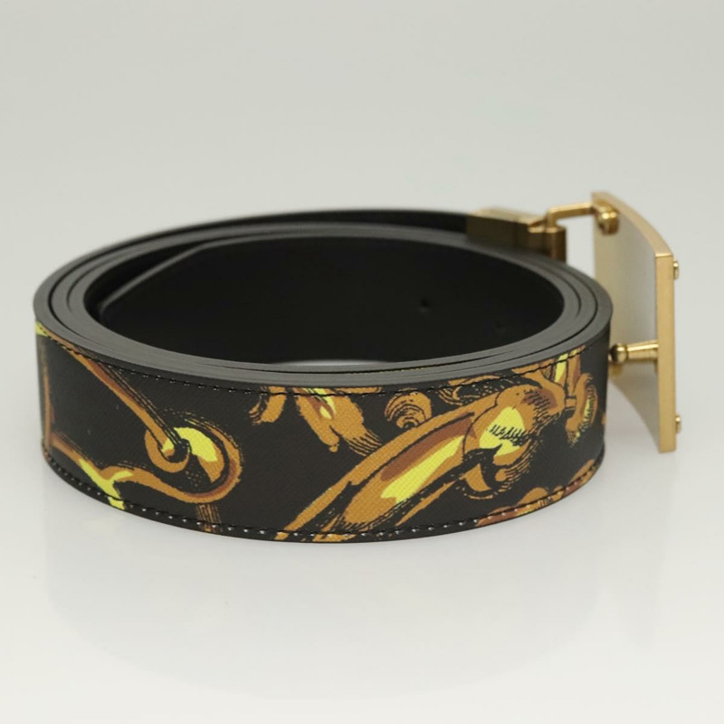 【日本直送】VERSACE 皮帶 皮革 49.2 英吋 黑色 正品 ac3759-4