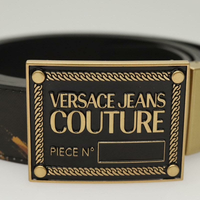 【日本直送】VERSACE 皮帶 皮革 49.2 英吋 黑色 正品 ac3759-5