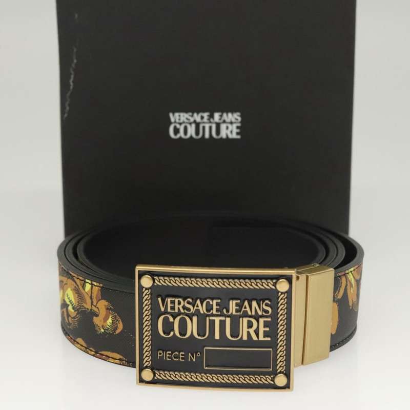 【日本直送】VERSACE 皮帶 皮革 49.2 英吋 黑色 正品 ac3759-9