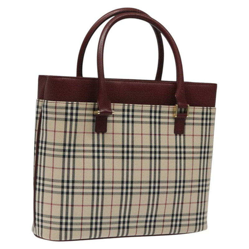 【日本直送】BURBERRY Nova 格紋手提包帆布米金色正品 119890-0