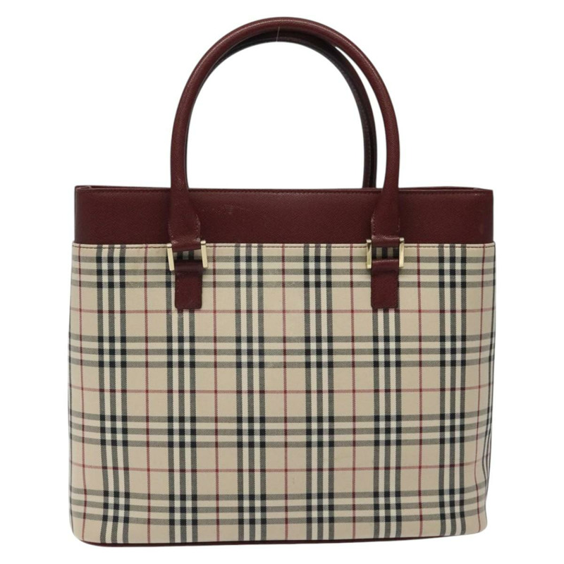 【日本直送】BURBERRY Nova 格紋手提包帆布米金色正品 119890-1