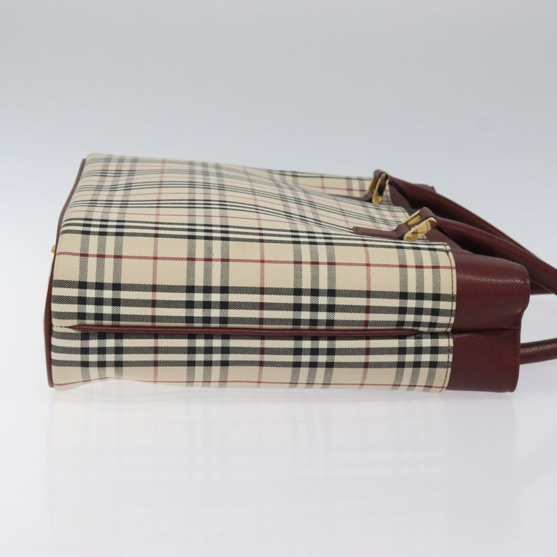 【日本直送】BURBERRY Nova 格紋手提包帆布米金色正品 119890-2