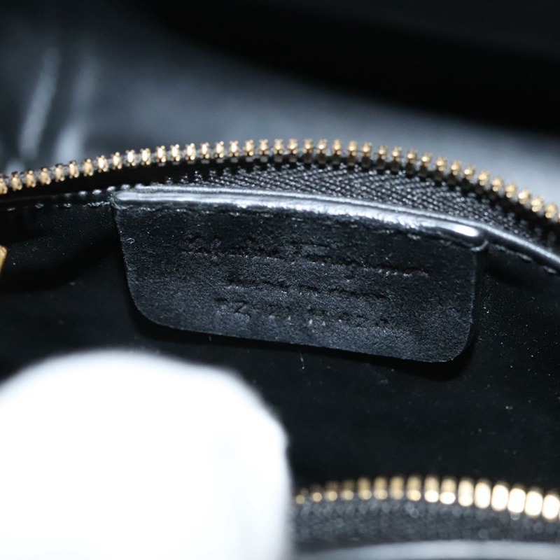 【日本直送】Salvatore Ferragamo Gancini 手提包 絨面革 金色 黑色 正品 119192-11