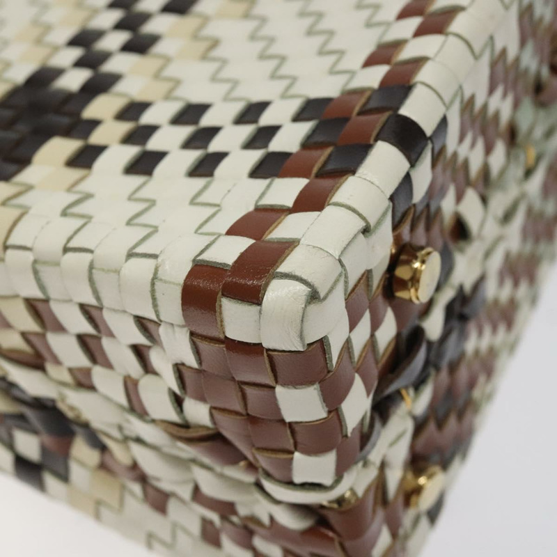 【日本直送】Salvatore Ferragamo Gancini 手提包 皮革 白金 正品 119098-15