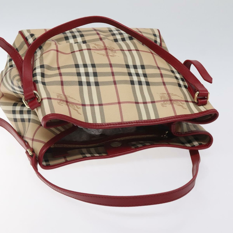 【日本直送】BURBERRY Nova 格紋肩背包 PVC 米色 金色 正品 119050-5