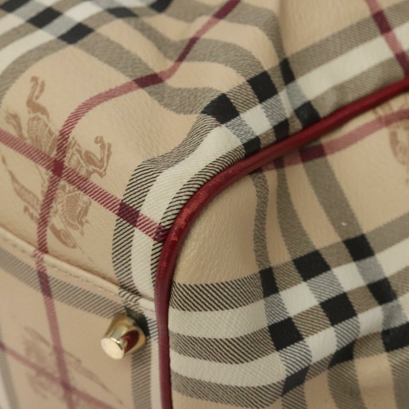 【日本直送】BURBERRY Nova 格紋肩背包 PVC 米色 金色 正品 119050-13