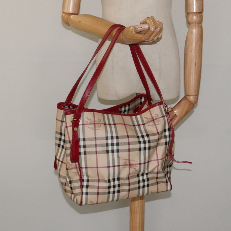 【日本直送】BURBERRY Nova 格紋肩背包 PVC 米色 金色 正品 119050-20