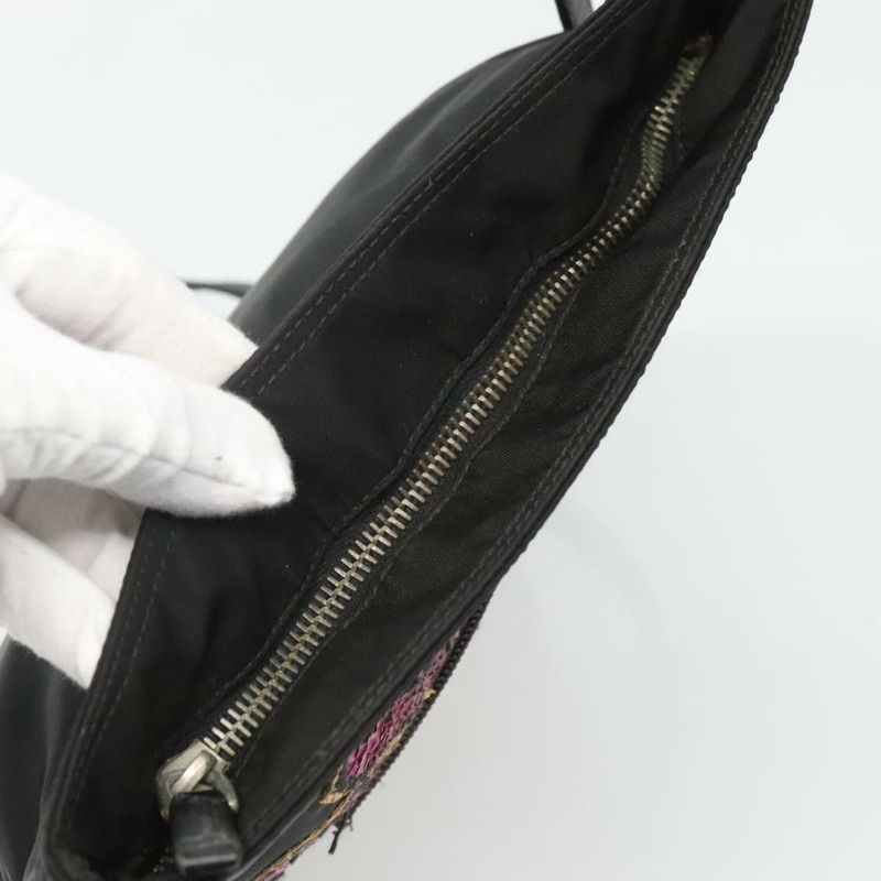 【日本直送】PRADA 蝴蝶肩背包 尼龍 黑色 銀色 正品 120559-5