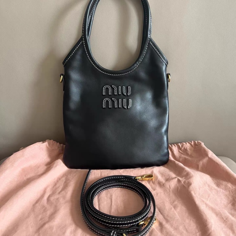 miumiu 迷你ivy托特包黑色 98+新 ,邊角輕微磨損-2