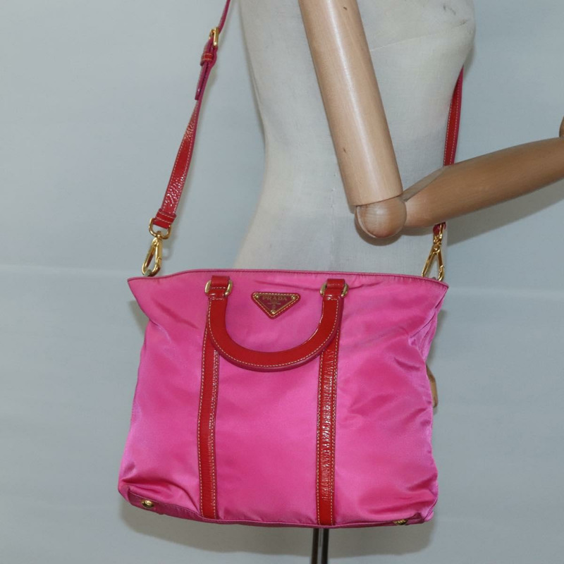 【日本直送】PRADA 手提包 尼龍 2way 粉金色金色正品 120480-22