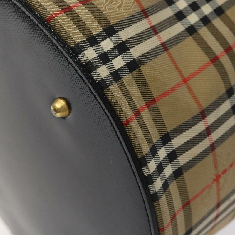 【日本直送】Burberrys Nova 格紋手提包帆布米金色正品 120481-13