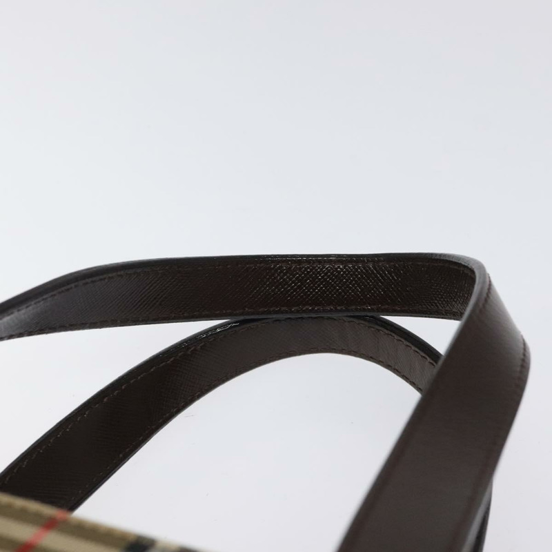 【日本直送】Burberrys Nova 格紋手提包 帆布 米色金色 正品 am8237-7