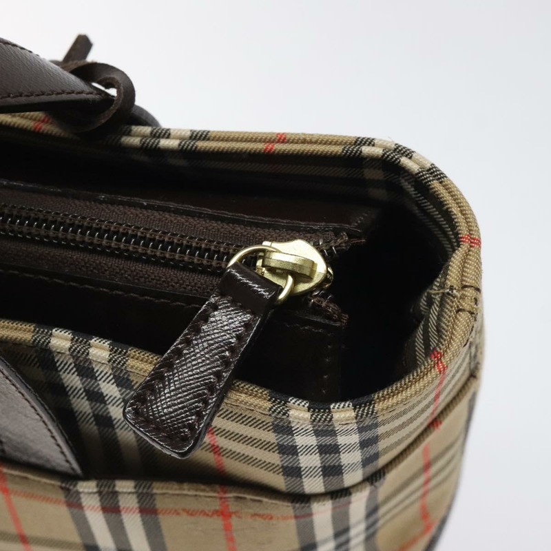 【日本直送】Burberrys Nova 格紋手提包 帆布 米色金色 正品 am8237-10
