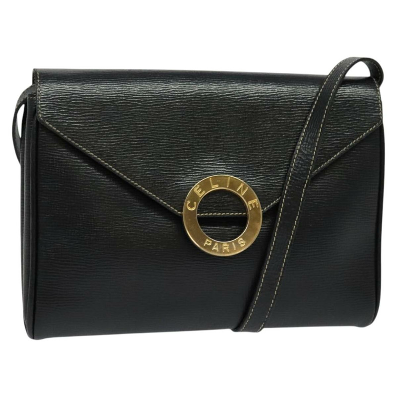 【日本直送】CELINE Circle 手提包 皮革 黑金色 正品 120926-0