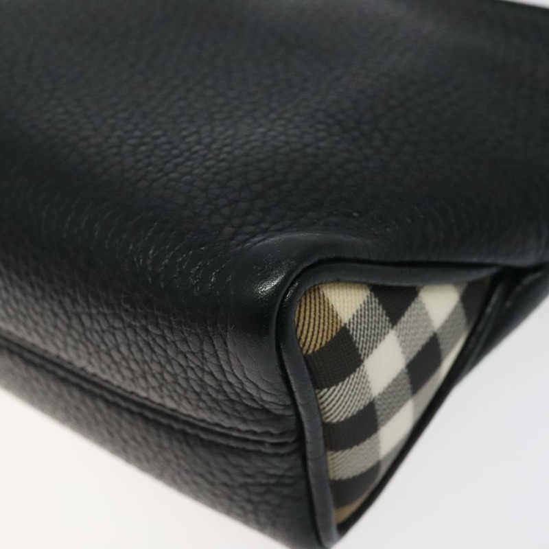 【日本直送】BURBERRY 單肩包 皮革 黑色 銀色 正品 am8354-14