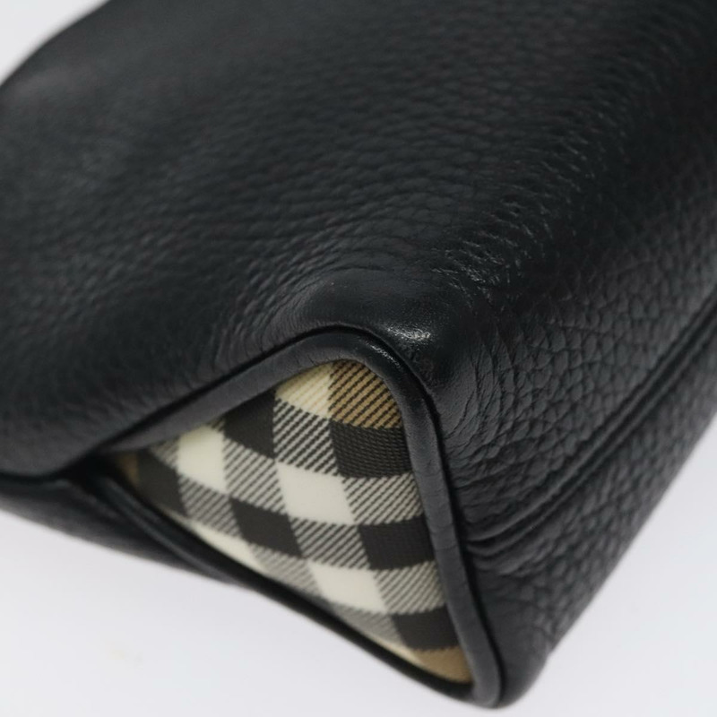 【日本直送】BURBERRY 單肩包 皮革 黑色 銀色 正品 am8354-15