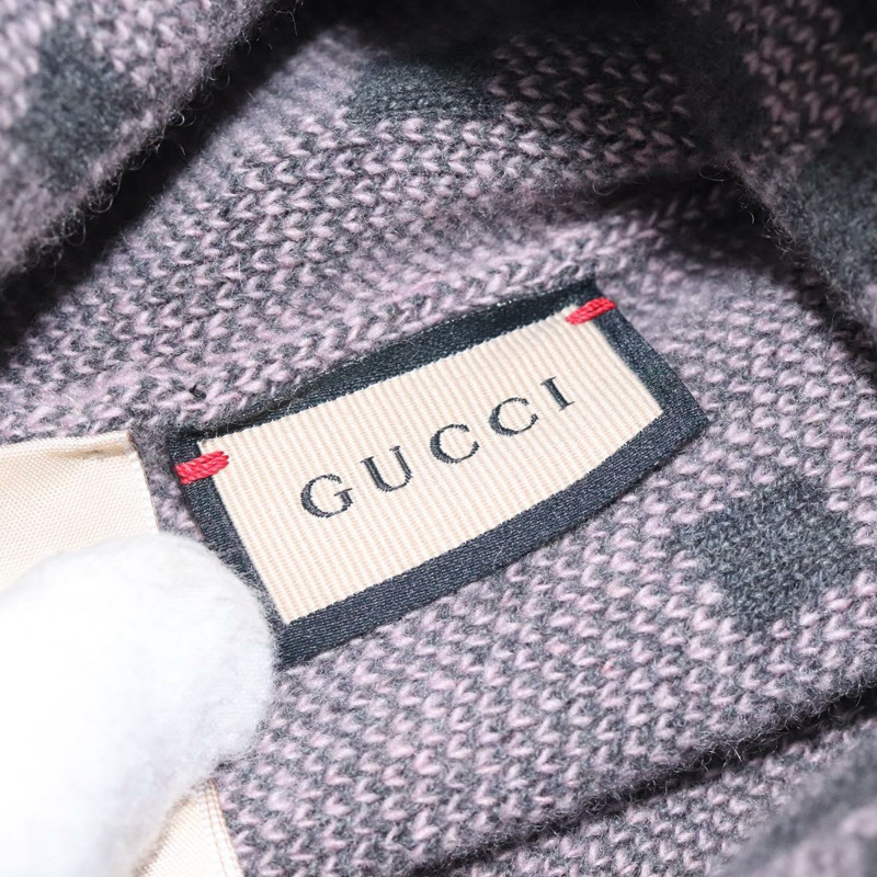 【日本直送】GUCCI GG帆布針織帽 羊絨色 M 粉紅色 676827 Auth am8353-5